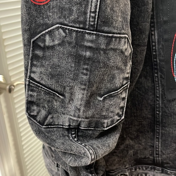 Born Fly Living Fly Black Wash Stretch Denim Button Front Jacket XXL - Picture 8 of 13